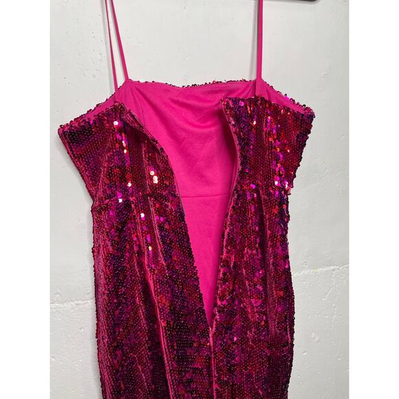 NEW Zara Pink Sequin Mini Dress Size Small - Picture 6 of 6